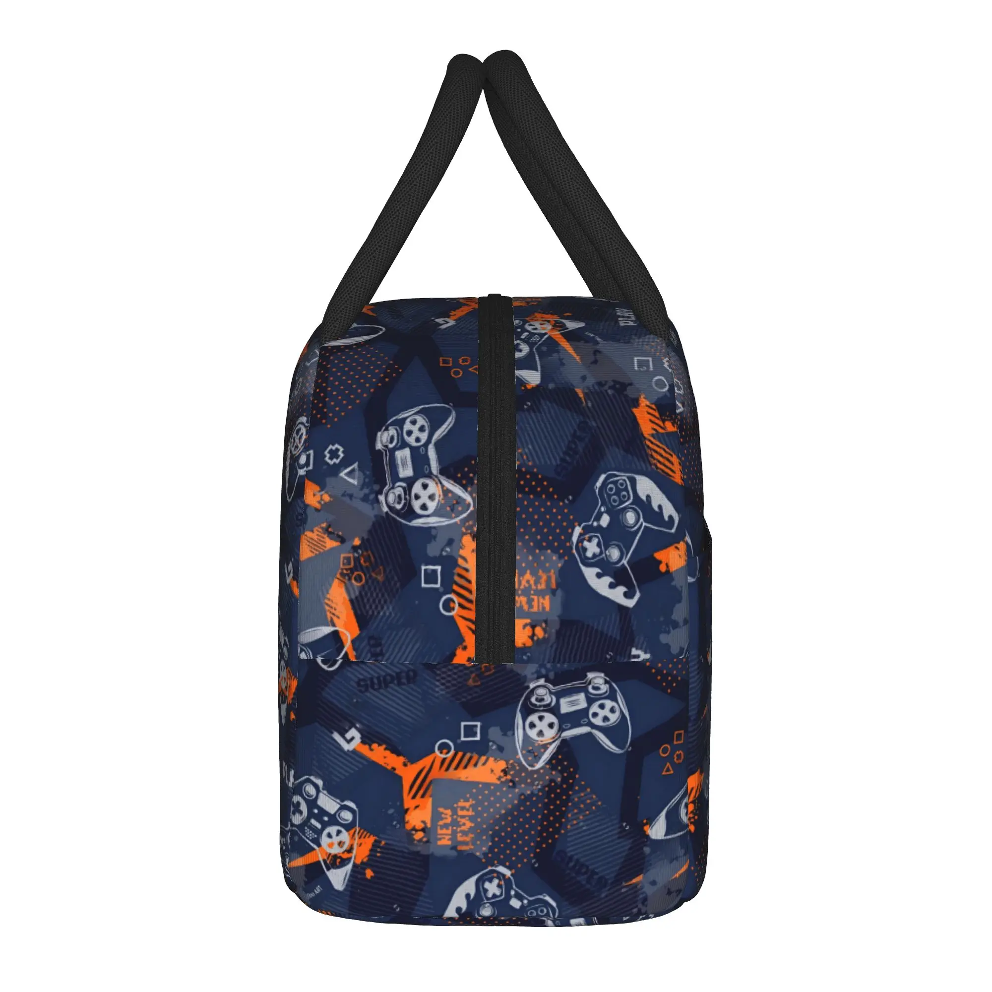 Video Game Gaming Controller Insulated Lunch Bag Thermal Bag Reusable,Lunch Container  Portable Tote Lunch Box Food Handbags