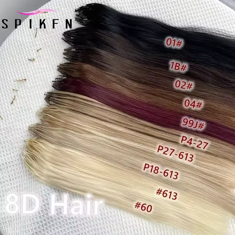 Mel loira 8d extensões de cabelo natural em linha reta máquina remy cabelo humano micro grânulos cabelo 50s micro loop extensão do cabelo 30g
