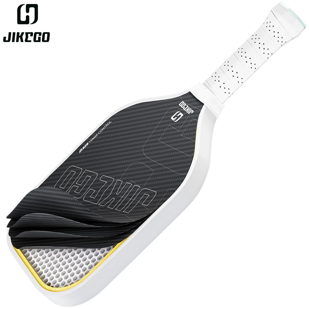 

JIKEGO Thermoformed Unibody Pickleball Paddle T700 3K Raw Carbon Fiber Foam Edge CFS 16mm 5.5inch Elongated Pickle Balls Racket