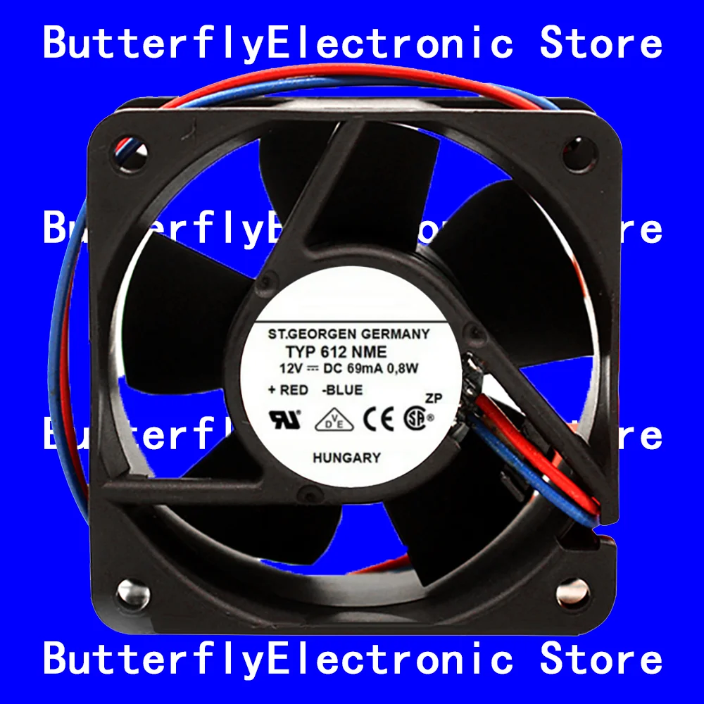 

NEW ORIGINAL TYP 612NME 612 NME 12VDC 0.8W COOLING FAN 6025 6CM 60*60*25MM