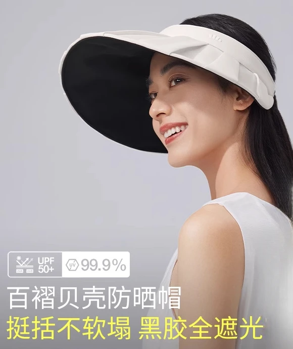 

Pleated Hat Shell Velvet Vinyl BM56124 Sun Protection Hat Women's UV Protection Outdoor Sunshade Empty Top Hat