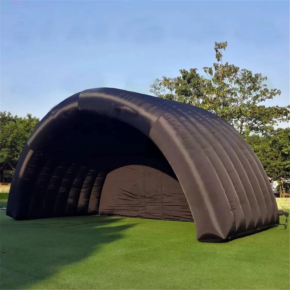 Giant black/white Inflatable Stage Cover Tent,Air Supported Inflatable Stage tent Dome Marquee Double Layers Outdoor Exhibition