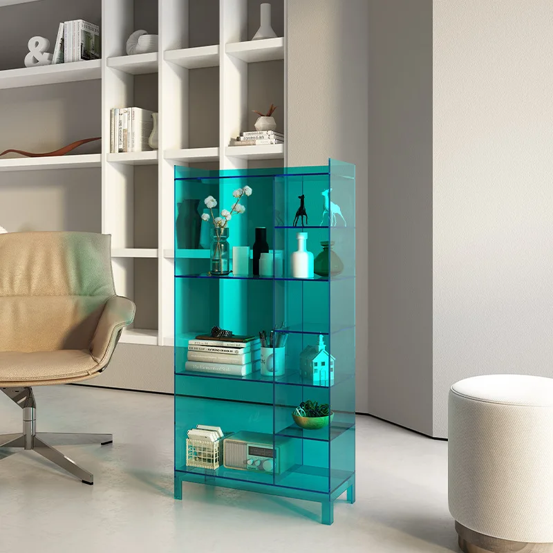 Bookshelf transparent acrylic storage cabinet ins wind home simple multi-layer shelf bookcase