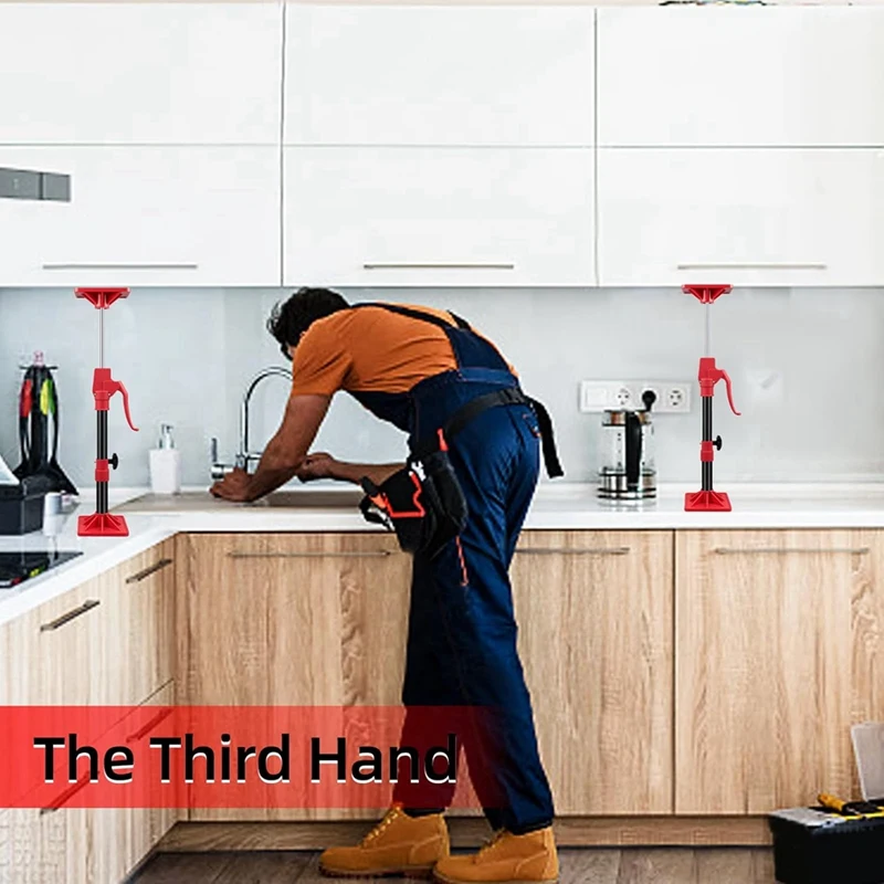 A82I-Cabinet Jack Support Bar, 2-Pack Adjustable Quick Support System Bar, Telescoping Third Hand Tool