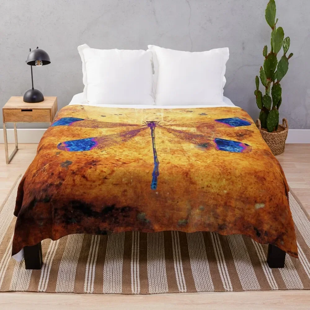 Dragonfly in Amber Throw Blanket warm winter Blankets Sofas Of Decoration Blankets