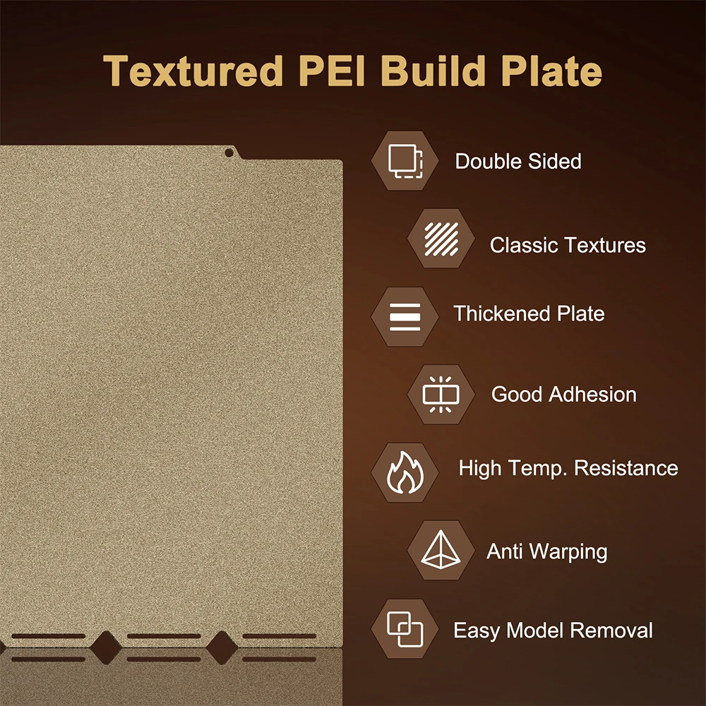 PEI für Snapmaker U1 Bauplatte 276*293*0,8mm Doppelseitiges Federstahlblech Textur 3D-Drucker Heizbett Ersatzteile – Detail 9