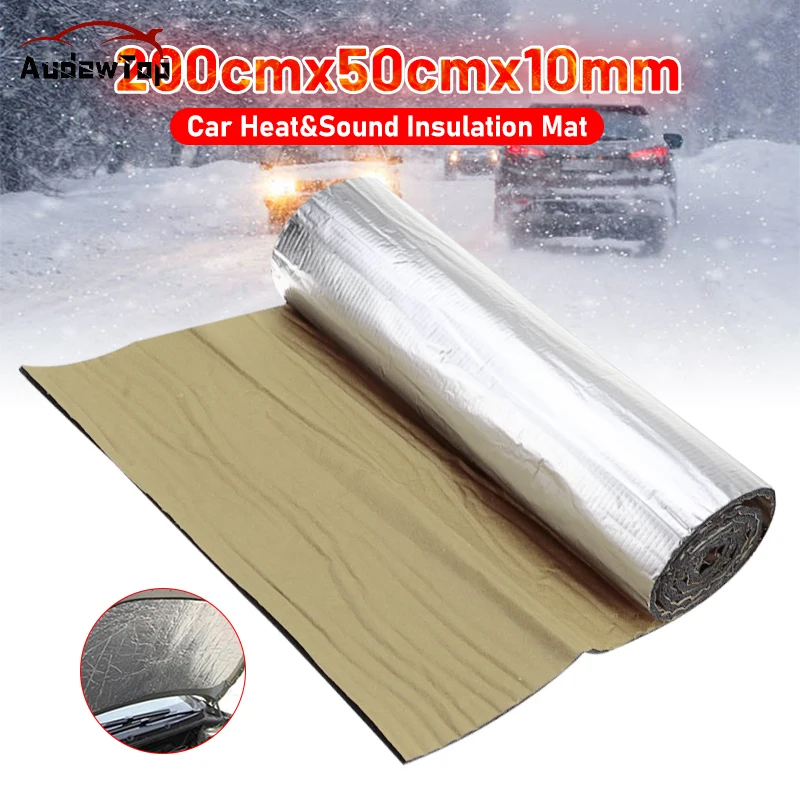 10mm 200cmx50cm Car Noise Proof Pad Fireproof Mat Car Home Truck Heat Sound Insulation Cotton Firewall Heat Sound Deadener