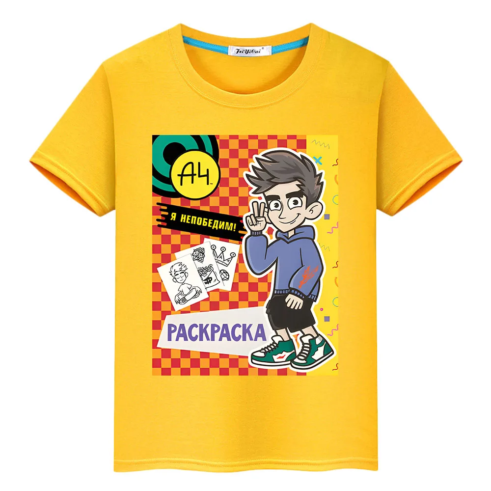 

Vlad A4100%Cotton T-shirt Short Tops boys girl clothes y2k а4 мерч Anime Tees Summer A4 Kawaii Fashion O-Neck Children clothing