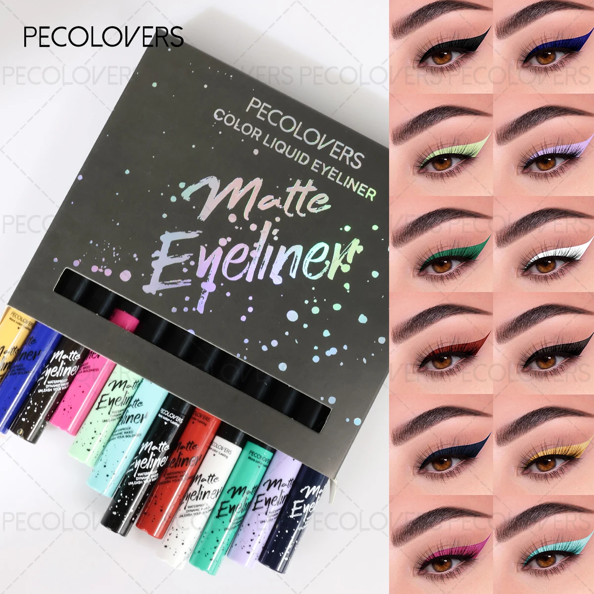 12PCS/SET Waterproof Liquid Eyeliner - Smudge-Resistant, Quick-Drying, Perfect for Creating Dramatic Looks And Everyday Use