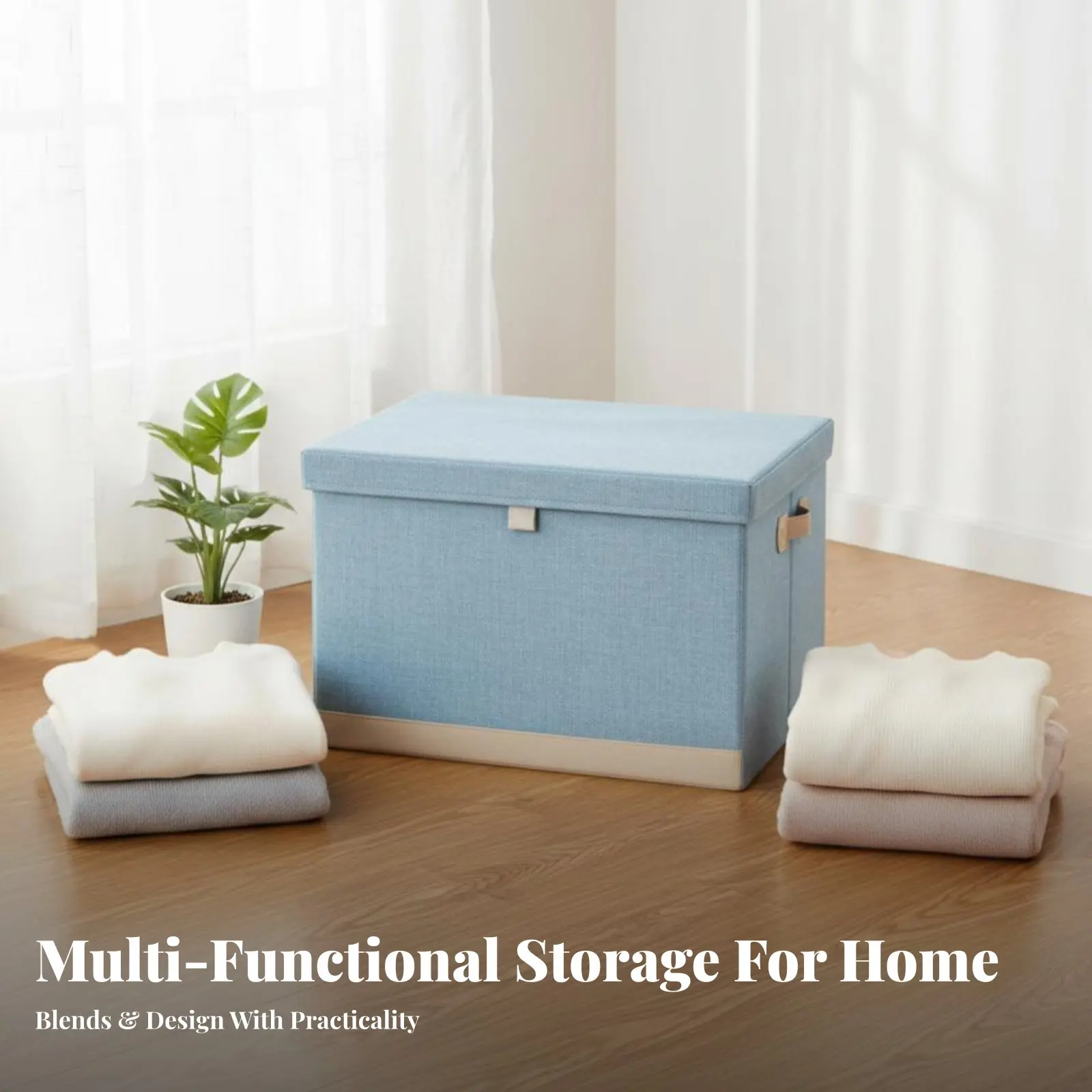 Contenedor plegable con marco, contenedor plegable para ropa, diseño japonés, gran capacidad para familias y inquilinos