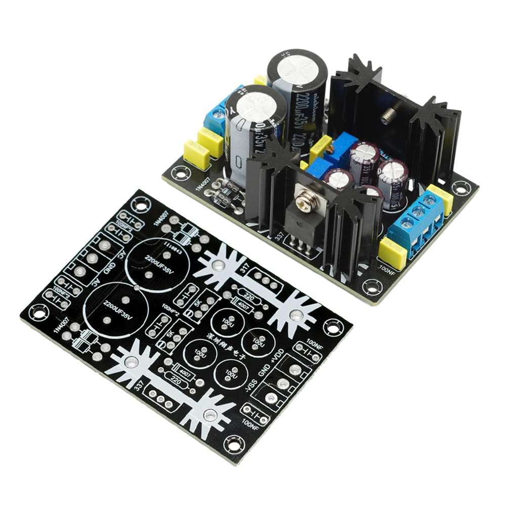 Regulador de voltaje ajustable AC-DC, fuente de alimentación, potencia Dual positiva, negativa, 5V, 12V, 24V, PCB, LM317, LM337