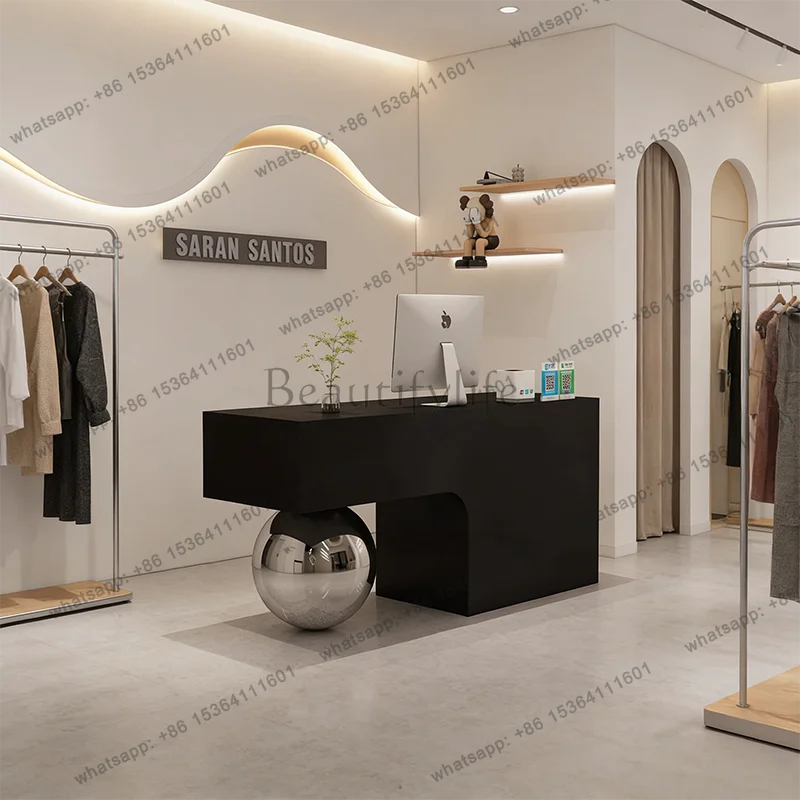 

LJY Store Shop Reception Desks Light Luxury Service Counter Commericial Reception Desks Welcome Elegant Bureau Office Furniture