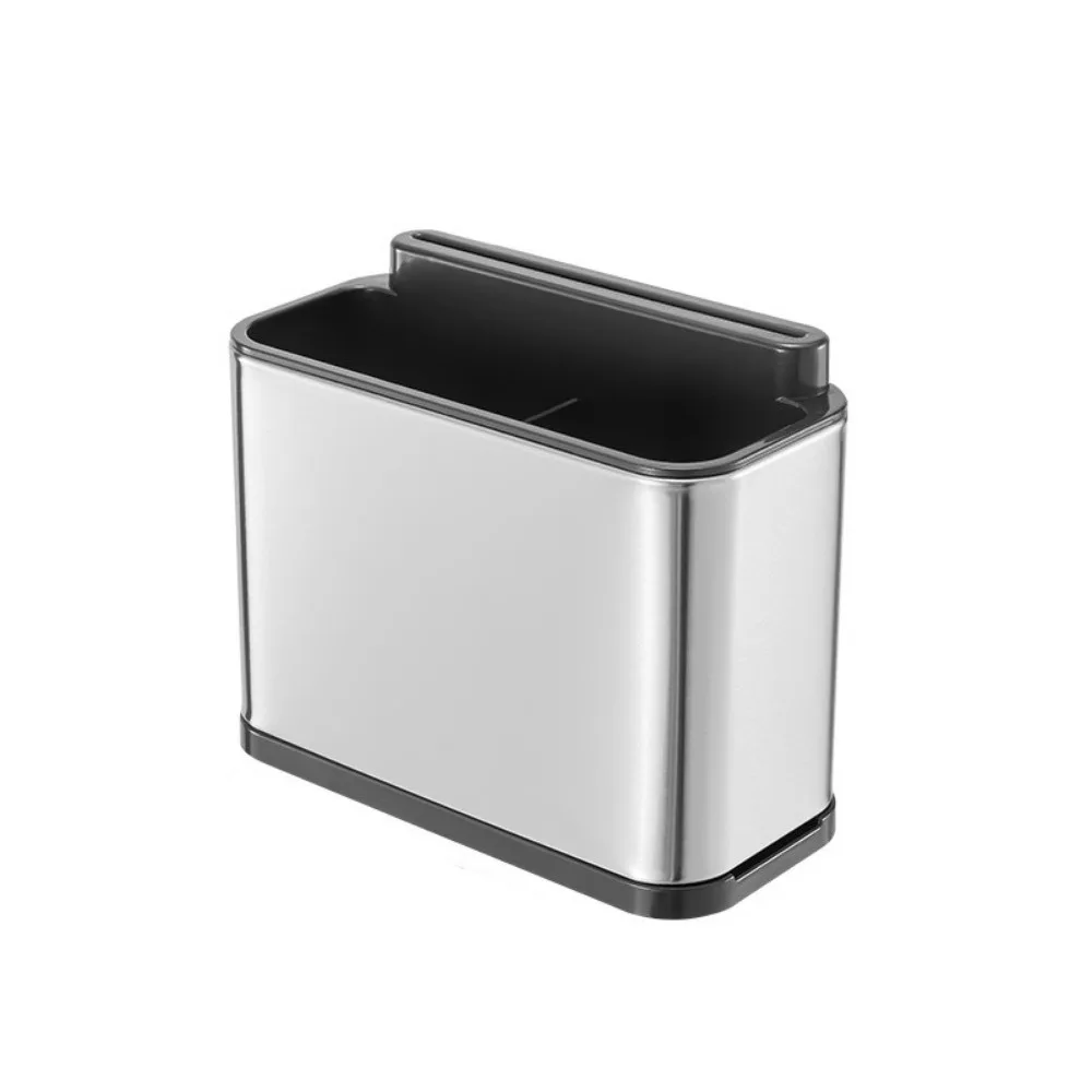 

Stainless Steel Cutlery Storage Box Rectangular Large Capacity Chopsticks Storage Basket Drainable Rust-proof Cutlery Organizer