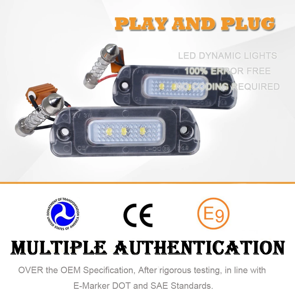 2Pcs LED Rear License Number Plate Lights For Mercedes-Benz R-Class W251 V251 X164 ML 63 AMG W164 ML 300 ML 320 ML 350 GL 320