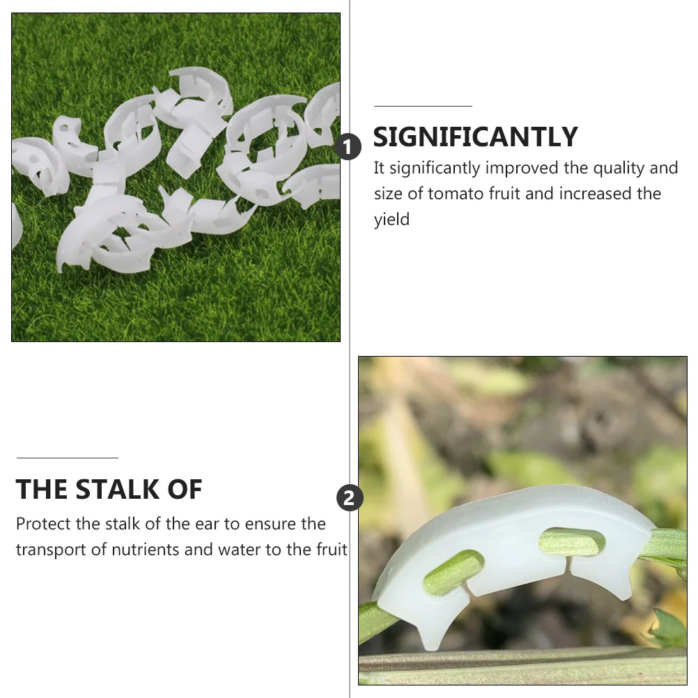 

100Pcs Gardening Clips Tomato Fixing Clips Vine Vegetables Support Light Easy Operation Plastic Branch Bender