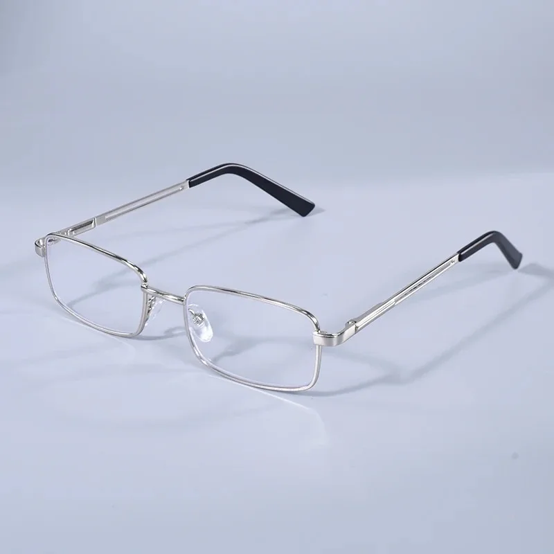Metallbrille mit quadratischem Rahmen, Business-Casual, Anti-Blaulicht-Lesebrille für Männer und Frauen, Presbyopie-Brille, Vintage-Business