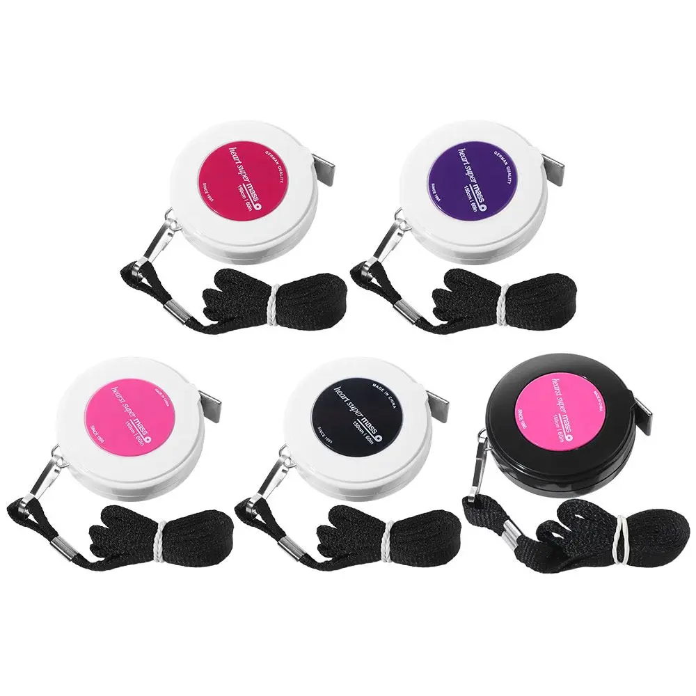 Sentimeter Inci Gantungan Kunci Pita Pengukur Penggaris Kain Lembut Skala Ganda Dapat Ditarik Penggaris Plastik Halus Dapat Ditarik