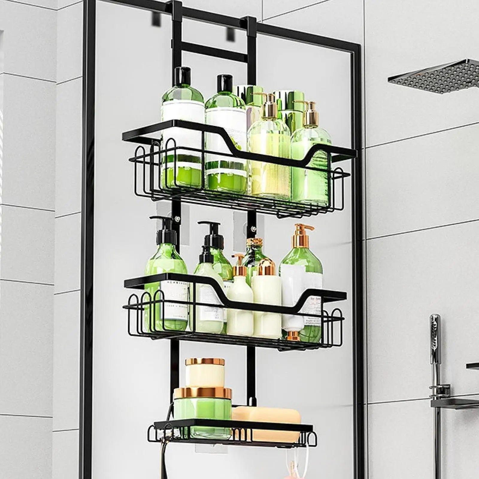 Toilet Storage Rack Wall Mounted Stable Easy to Install 3 Tier Bathroom Organizer for Bedroom Hotel Home Living Room Bathroom