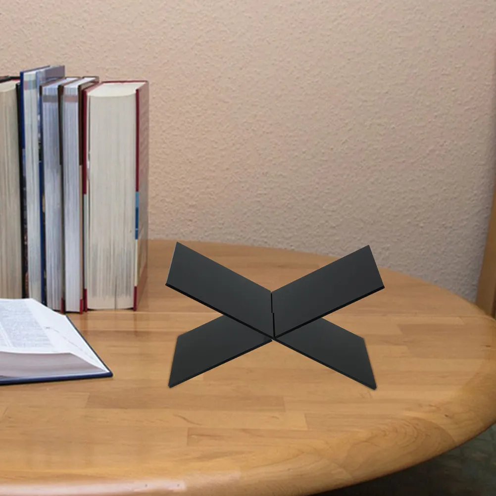 Desktop Bookshelf X Shape 4mm Thick Board Compact Lightweight Book Stand for Student Dorm Study Organizer
