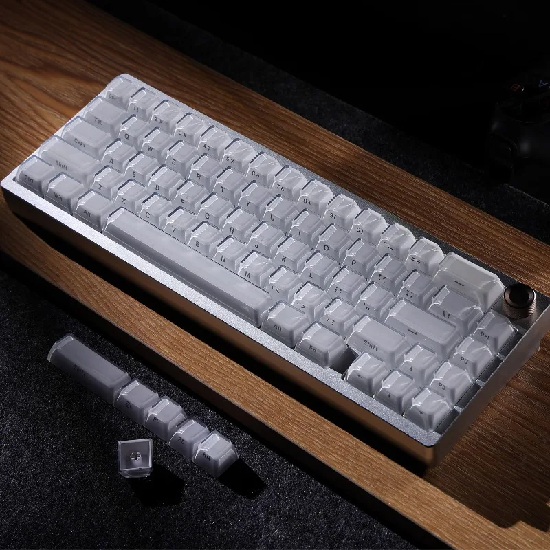 Womier Crystal Jelly 2.0 Keycaps Set White Transparent Crystal Texture Premium Clear PC Custom Keycaps Replacement Accessories