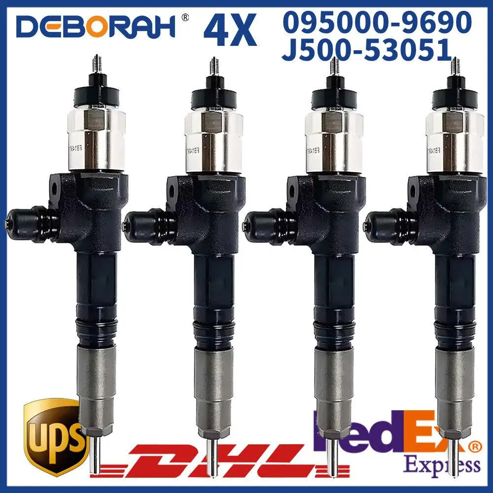 4pcs Diesel Fuel Injectors 095000-9690 1J500-53051 Injector Nozzle For KUBOTA V3800 V3800DI