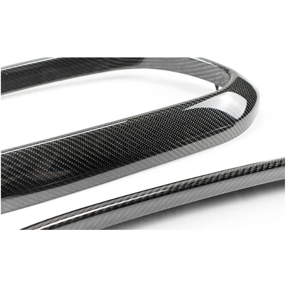 JCYECF لسيارات BMW 5 Series G30 F90 M5 2018 2019 إطار الشواية الأمامية للسيارة ألياف الكربون الجافة غطاء مصبغة الأوسط الديكور الخارجي #5