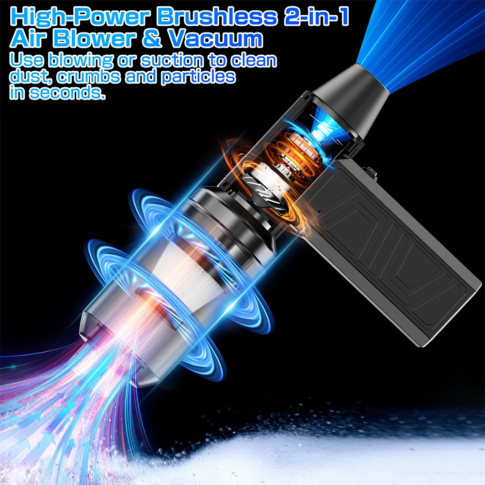 130000 دورة في الدقيقة تهب قوي مروحة تروبو منفضة الهواء متعددة الفوهات منفاخ الهواء المحمولة نافخة سيارة مكنسة كهربائية مضخات الهواء اللاسلكية