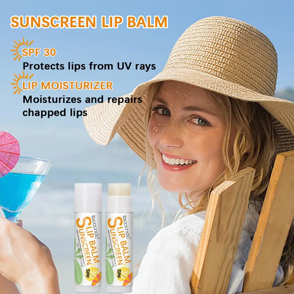 1 Piece Sunscreen Lip Balm SPF 30 UVA Protection Lips M6J2 Sun Lipstick Moisturizer Colorless Care Fla Banana Watermelon P8U5