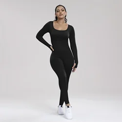 Women Sports Jumpsuits Workout Clothes Gym Yoga Sets Tracksuit Seamless Long Sleeve Sportswear Pilates Outfits Fitness leggings