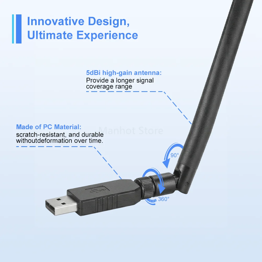 Manhot Zigbee 3.0 USB Dongle Universal Wireless Gateway Hub Interface Capture for Zigbee 2MQTT Home Assistant Thread OpenHAB