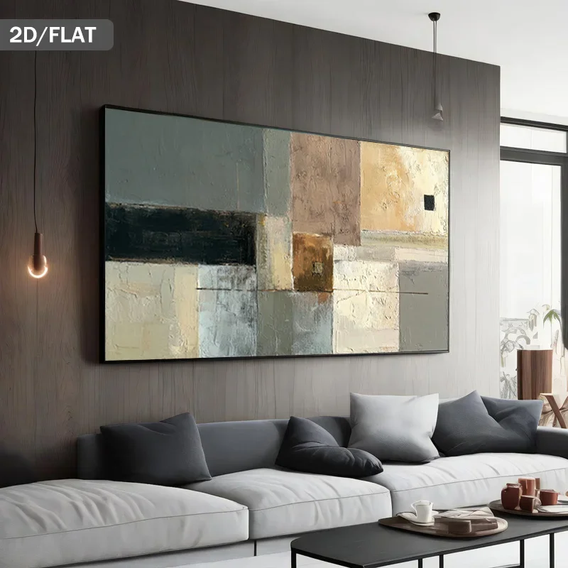 1pc frameless Canvas Painting 2D Flat Modern Abstract Showcasing Geometric Shapes Canvas Wall Art - Unframed Minimalist Canvas P