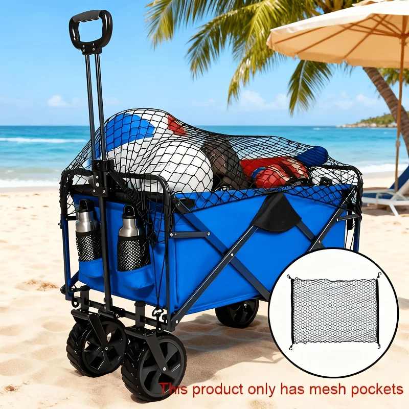 A sturdy folding cargo net, measuring 70×70 centimeters, suitable for securing the trunk of a car or the cargo of a camper van.