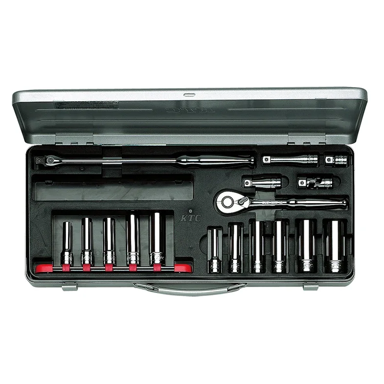 17-piece reliable KTC tool high quality manual inch construction rachet socket set