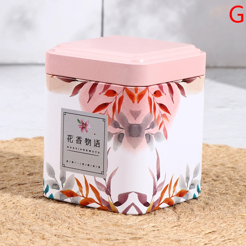 Exquisite Tea Sealed Box Kitchen Storage Container Jar Tin Square Can Candy Tinplate Vintage Multipurpose Dry Material Food Cans