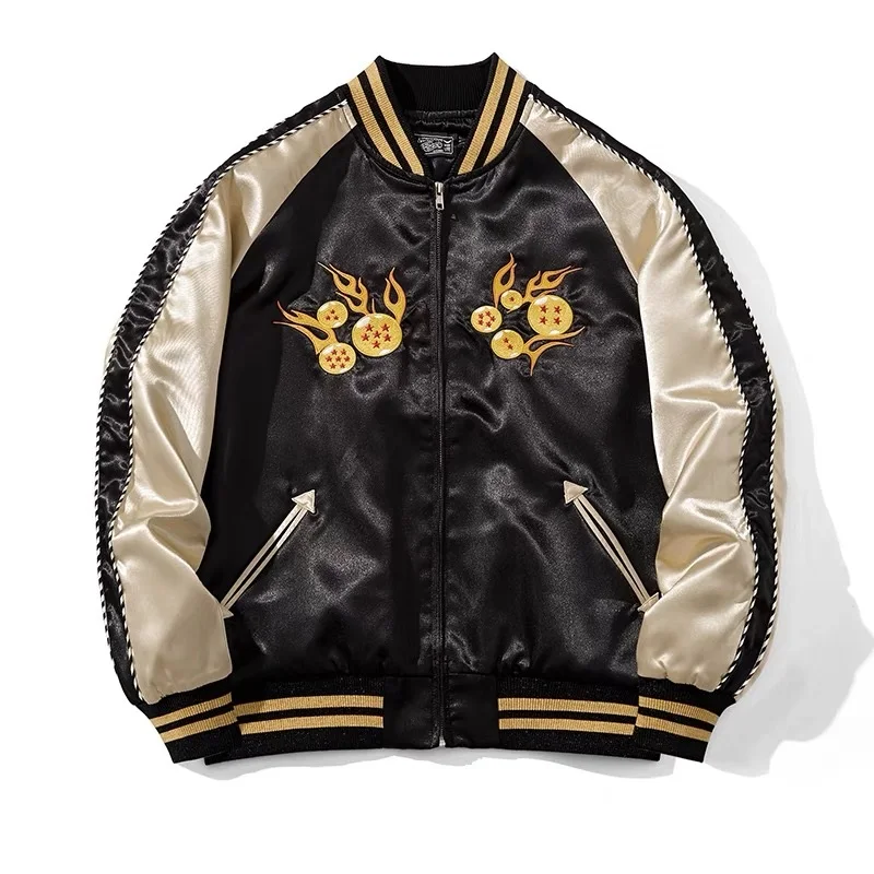 Embroidered Jacket Baseball Jacket Men's Anime Top Coat 316