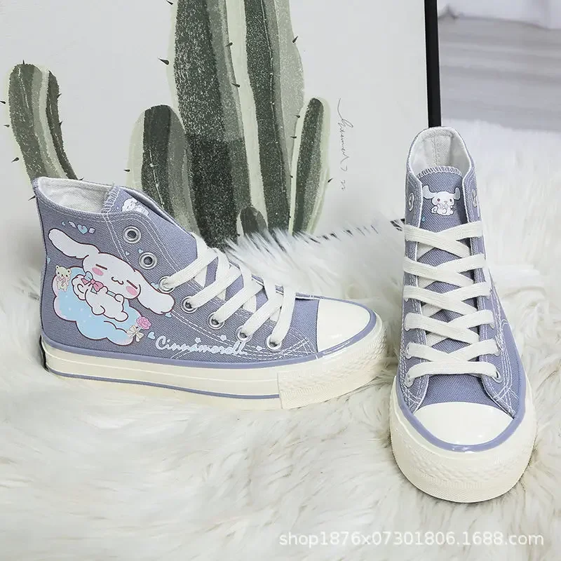 Sanrio-zapatos de lona Cinnamoroll para hombre y mujer, zapatillas deportivas de alta calidad, informales, para fiesta de Halloween