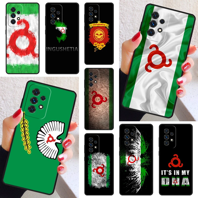 Ingushetia Flag Phone Case Cover For Samsung Galaxy A52 A72 A73 A20e A21S A50 A70 A11 A12 A42 A31 A40 A51 A71 A32 A80 A91