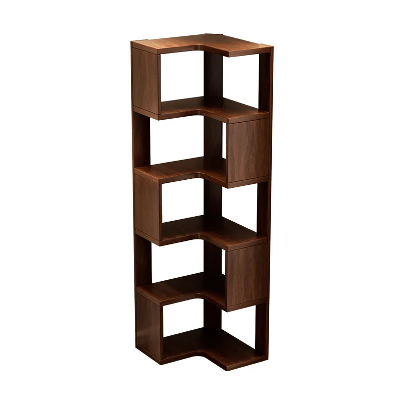 

Corner solid wood bookcase bookshelf floor shelf integrated against the wall simple corner small narrow living room storage