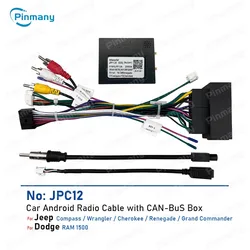 Car stereo Wiring Harness connector CAN Bus Adapter for Jeep Compass Wrangler Cherokee Renegade Grand Commander Dodge RAM 1500