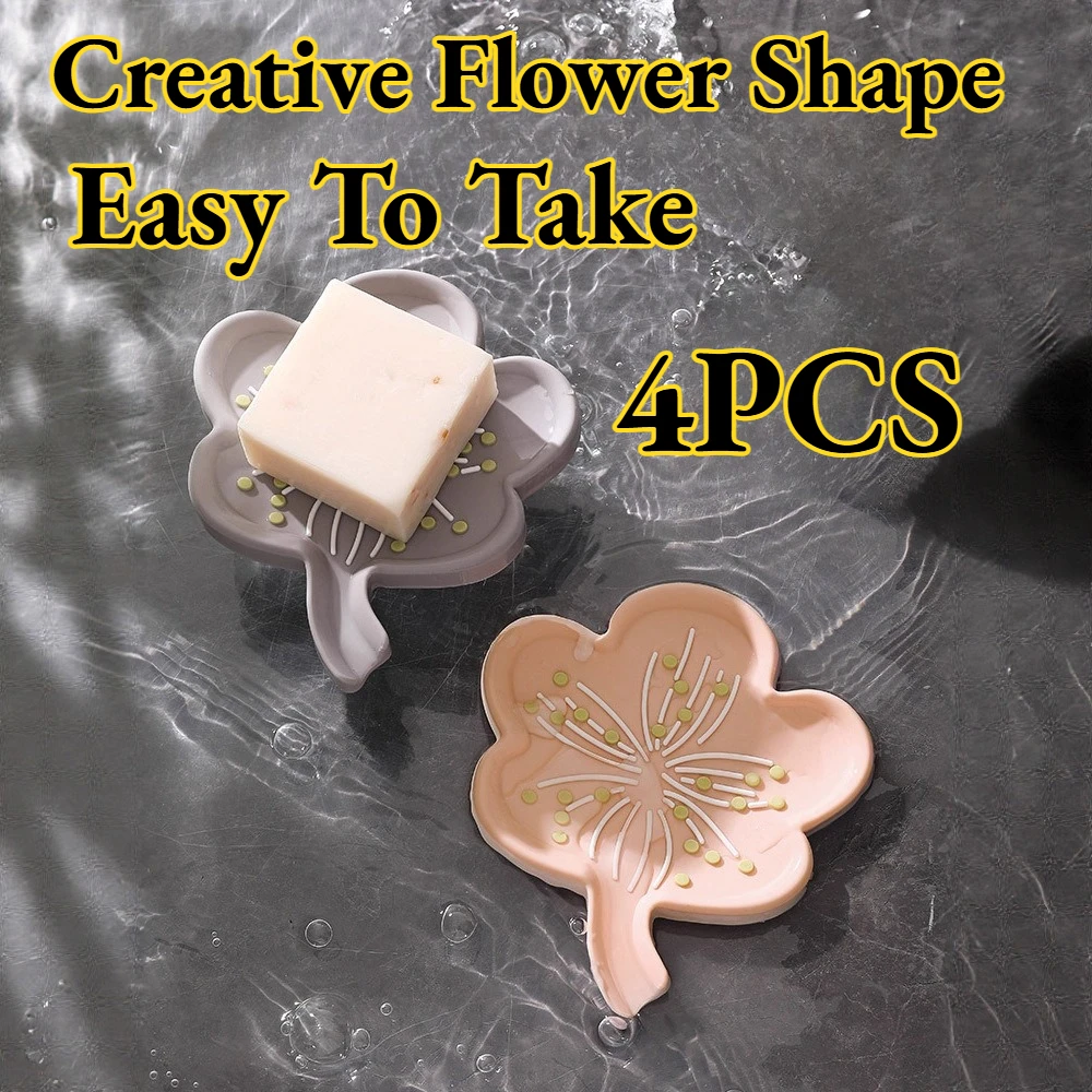 

Soap Box Flower Shape Student Dormitory Home Simple Portable Creative Storage Easy To Take Durable Modern Bathroom Gadgets