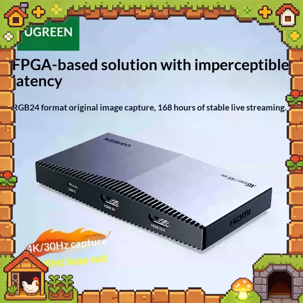 UGREEN XG501-65518 HDMI Video Capture Card FPGA RGB24 Direct Recording for Camera PC Streaming