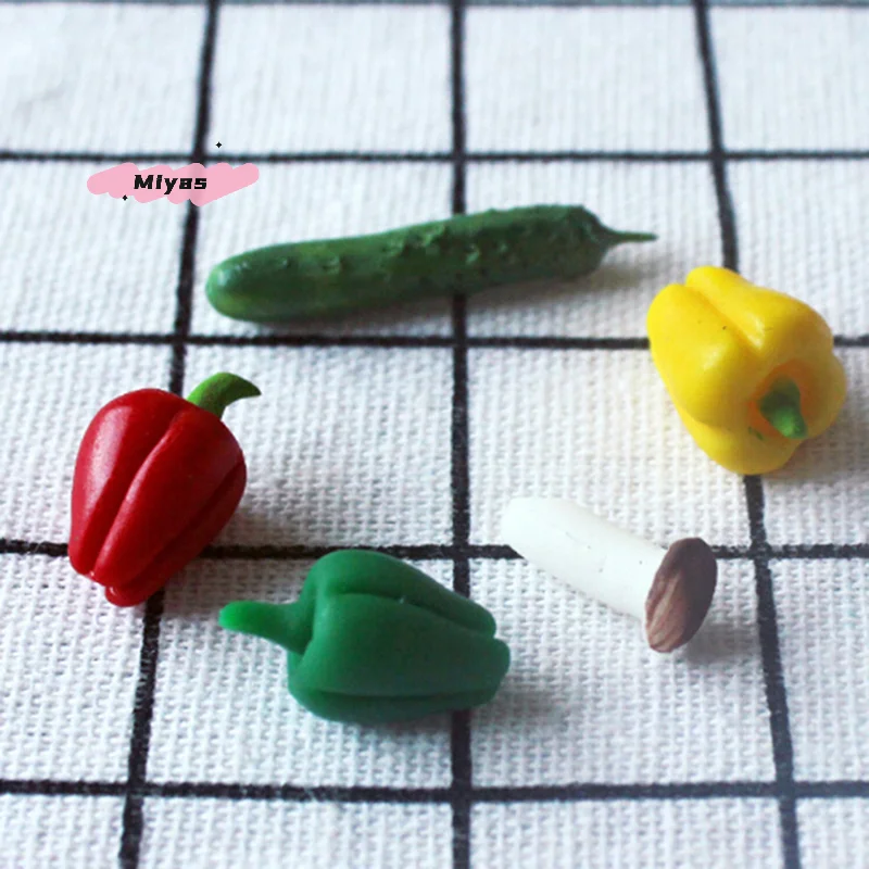 5Pcs/Set Miniature Dollhouse Vegetables 1/12 Scale Kitchen Food Play Accessories Simulation Model Toys for Dollhouses