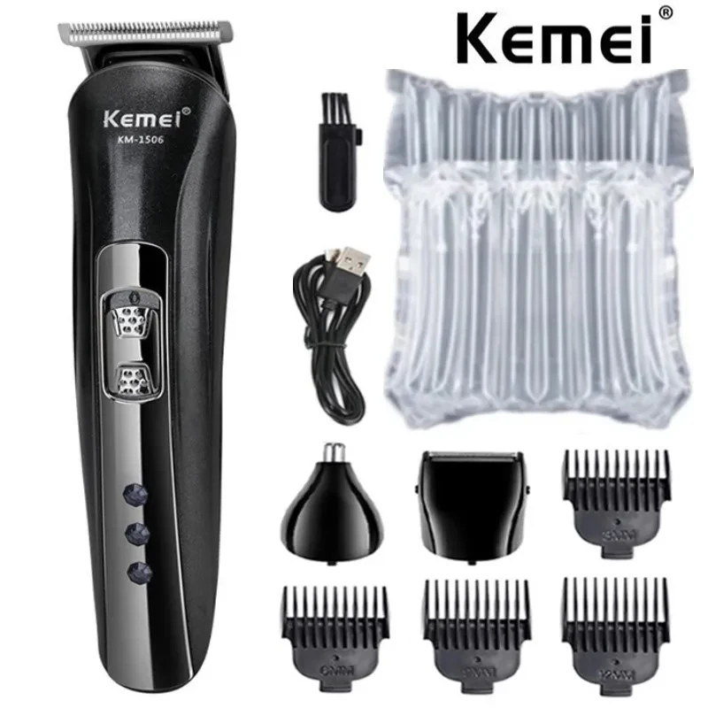 Kemei KM-1506 3-in-1 elektrisch scheerapparaat USB-opladen Tondeuse Elektrische oplaadbare neus Professionele scheermachine - afbeelding 1