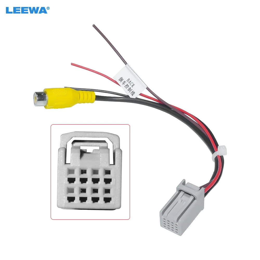 LEEWA Car Parking Rear Camera Video Plug Converter RCA Cable For Mitsubishi (14-20) 8Pins Parking Reverse Wire Adapter #CA7778