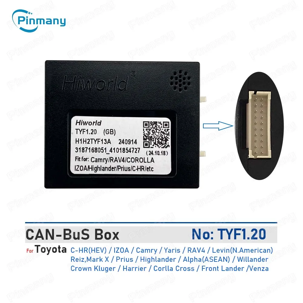 Car Radio CAN Bus Decoder TYF1 For Toyota Corolla Cross Veloz Cross Granvia Venza Harrier Crown Kluger  Willander Levin Mark X