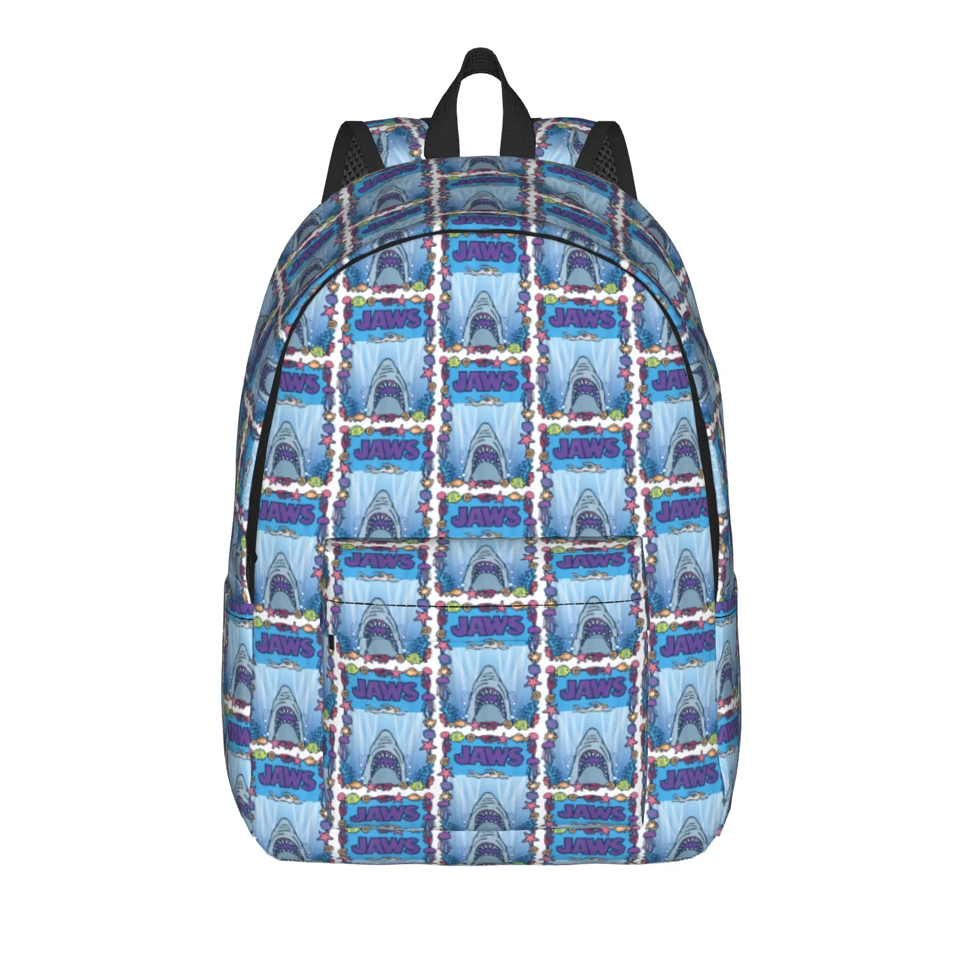 Jaws 50th Anniversary Poster Backpack  Unisex Polyester University Backpacks Large Cool School Bags Rucksack