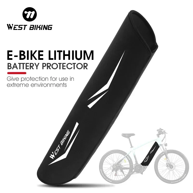 WEST BIKING Ebike Battery Cover Dustproof Electric Bicycle Frame Protective Cover Reflective Battery Case Cycling Accessories