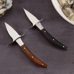 Colorful Wooden Handle Oyster Knife Stainless Steel Tea Knife Oyster Knife Scallop Knife Seafood Tools With Leather Sheath