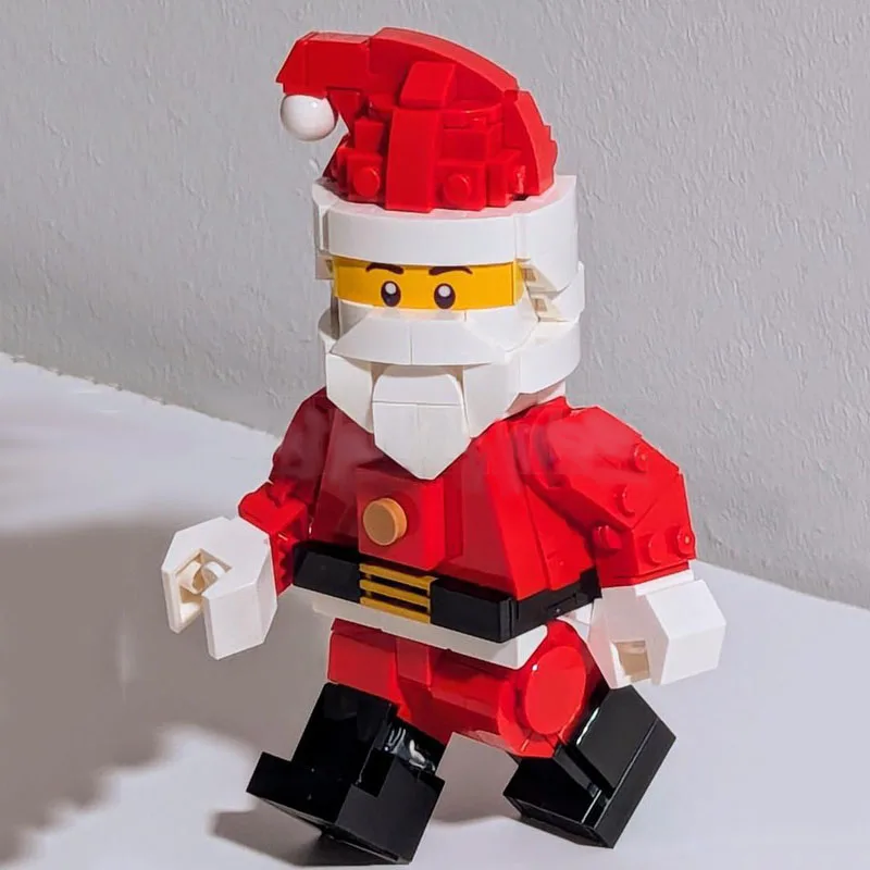 MOC-Mini figurine Père Noël en blocs de construction pour enfants, jouet de bricolage, brique, créatif, mise à l'échelle, utilisation, anniversaire, Noël, vacances, cadeau, 3:1