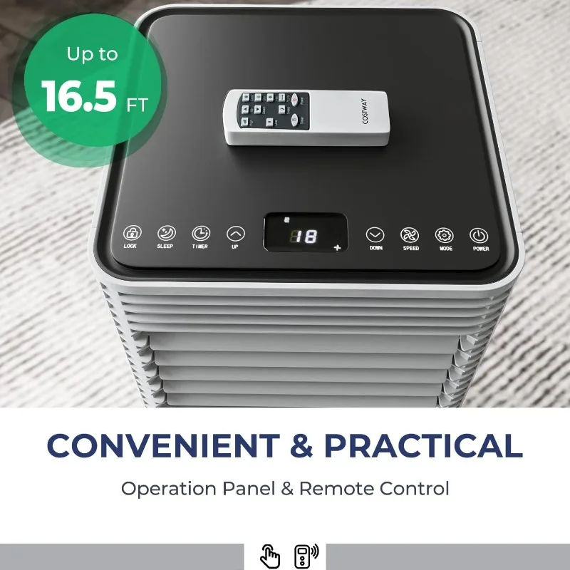 COSTWAY-ar condicionado portátil com controle remoto, temporizador e janela kit de ventilação, 8000BTU unidade AC, até 230sq ft, 24H